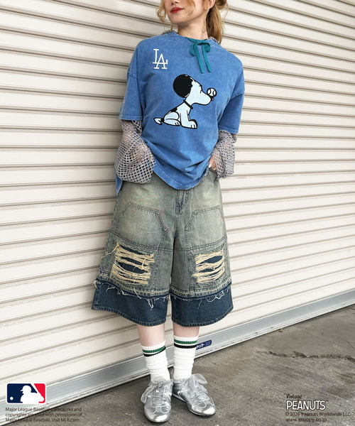【MLB&times;PEANUTS】 50's RETRO BIG TEE