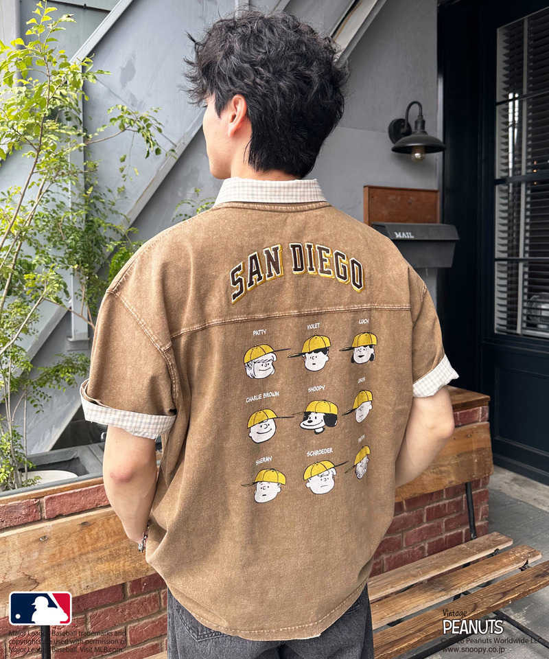 【MLB&times;PEANUTS】 50's RETRO BIG TEE 詳細画像 ブラウン 3