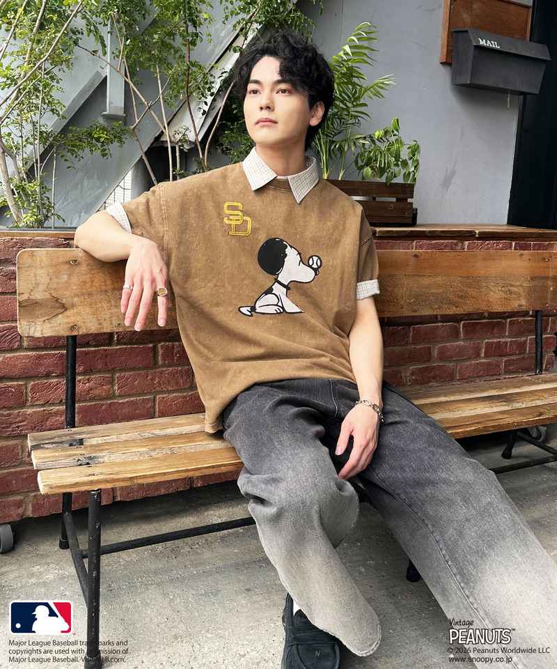 【MLB&times;PEANUTS】 50's RETRO BIG TEE 詳細画像 ブラウン 4