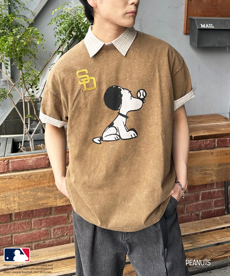 【MLB&times;PEANUTS】 50's RETRO BIG TEE 詳細画像 ブラウン 5