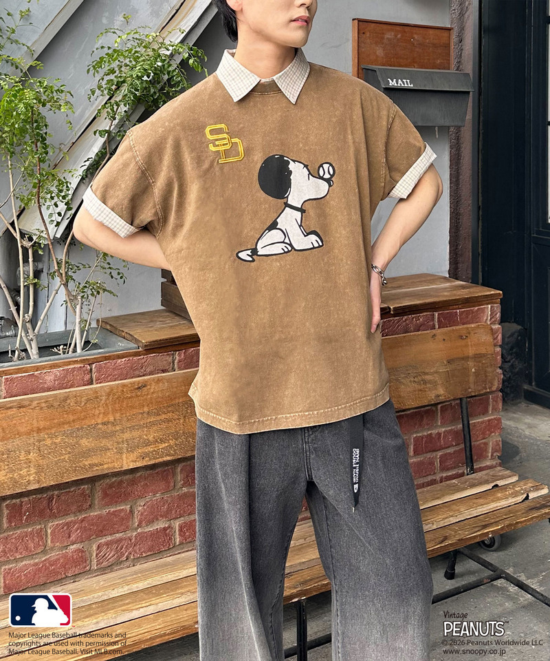 【MLB&times;PEANUTS】 50's RETRO BIG TEE 詳細画像 ブラウン 7
