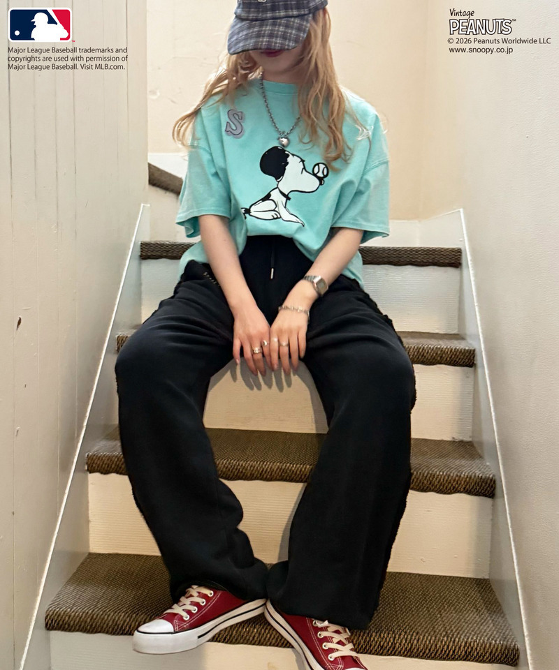 【MLB&times;PEANUTS】 50's RETRO BIG TEE 詳細画像 ブルー 2