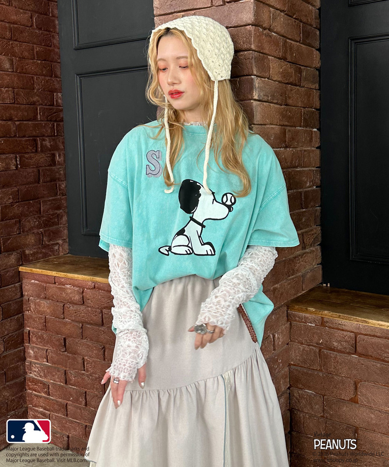 【MLB&times;PEANUTS】 50's RETRO BIG TEE 詳細画像 ブルー 3
