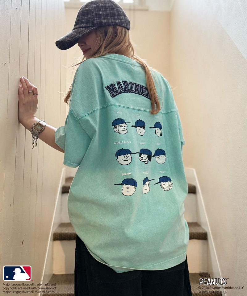 【MLB&times;PEANUTS】 50's RETRO BIG TEE 詳細画像 ブルー 5