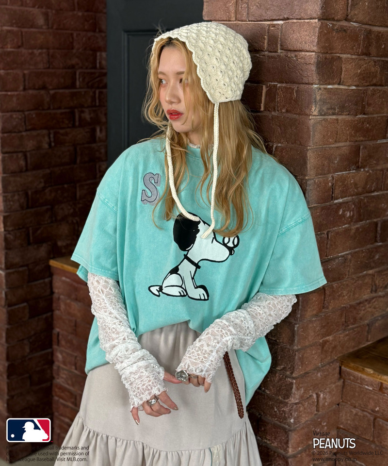 【MLB&times;PEANUTS】 50's RETRO BIG TEE 詳細画像 ブルー 7