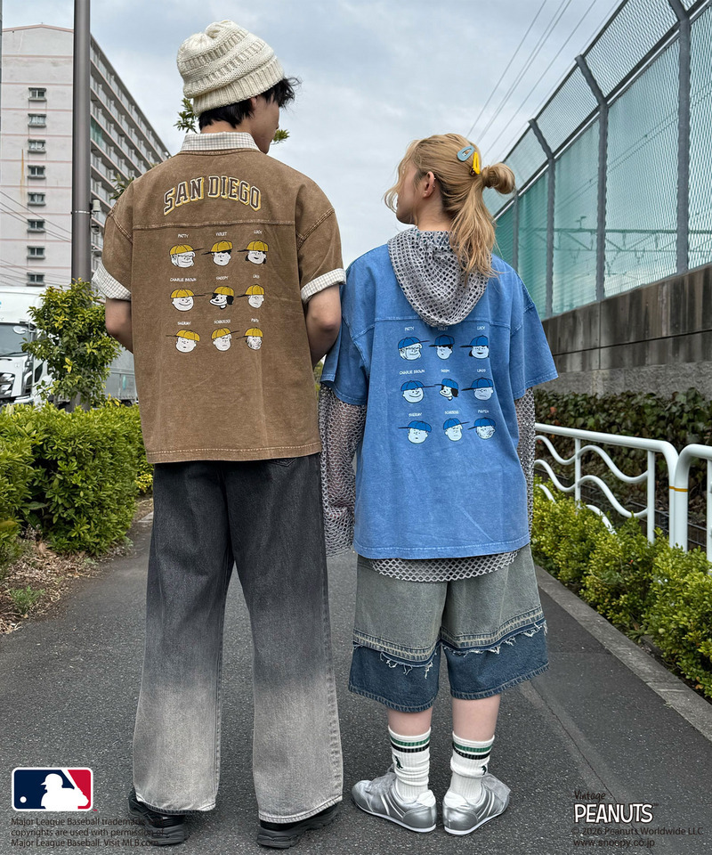 【MLB&times;PEANUTS】 50's RETRO BIG TEE 詳細画像 ネイビー 11