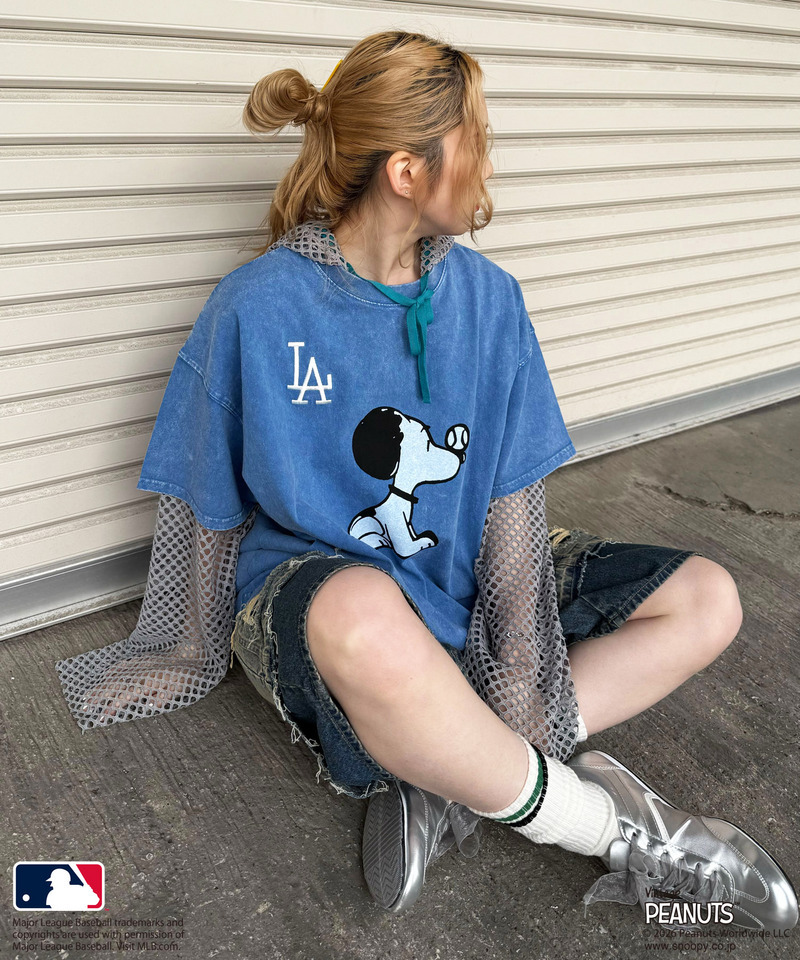 【MLB&times;PEANUTS】 50's RETRO BIG TEE 詳細画像 ネイビー 2