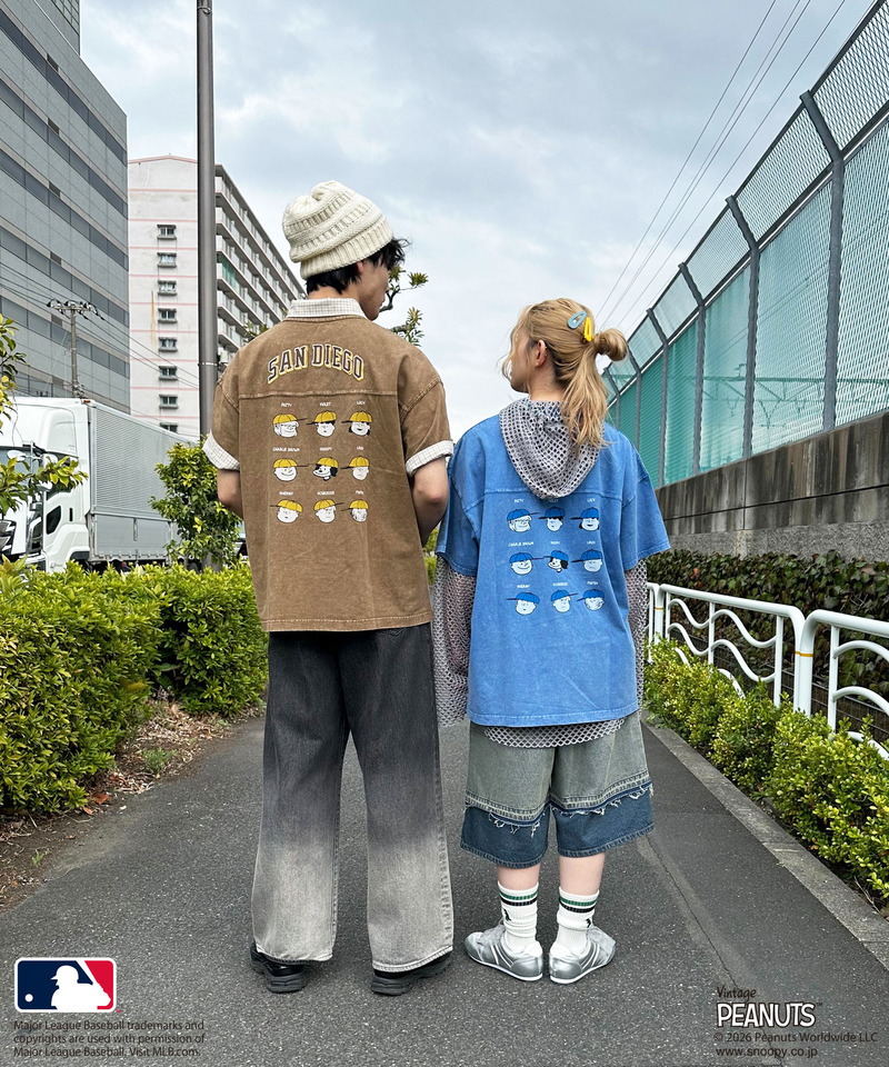 【MLB&times;PEANUTS】 50's RETRO BIG TEE 詳細画像 ネイビー 4