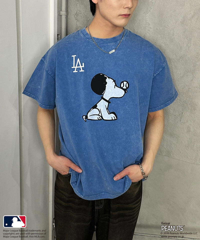 【MLB&times;PEANUTS】 50's RETRO BIG TEE 詳細画像 ネイビー 8