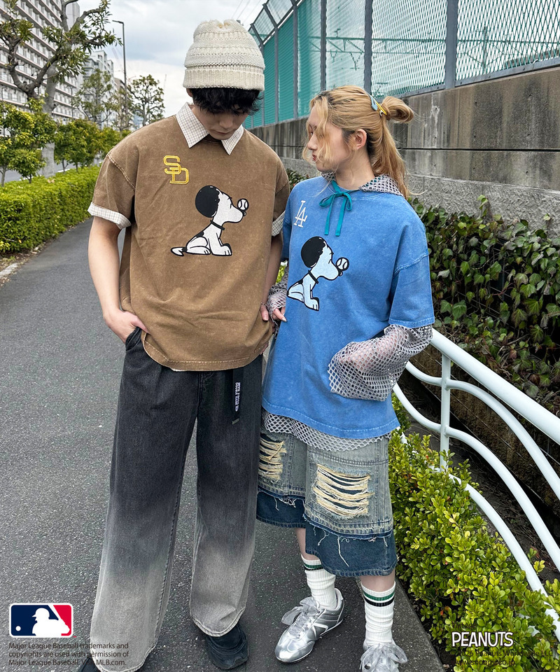 【MLB&times;PEANUTS】 50's RETRO BIG TEE 詳細画像 ネイビー 9