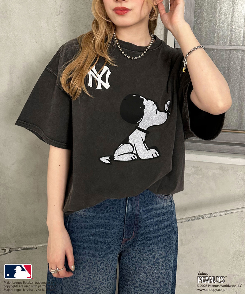 【MLB&times;PEANUTS】 50's RETRO BIG TEE 詳細画像 ブラック 10