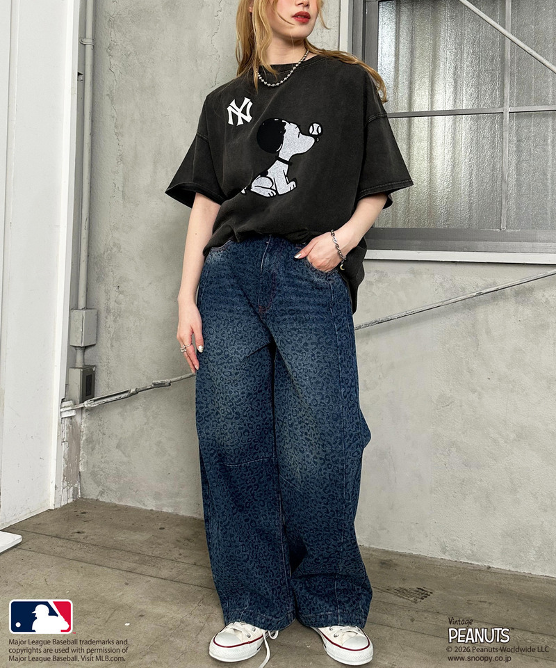 【MLB&times;PEANUTS】 50's RETRO BIG TEE 詳細画像 ブラック 11