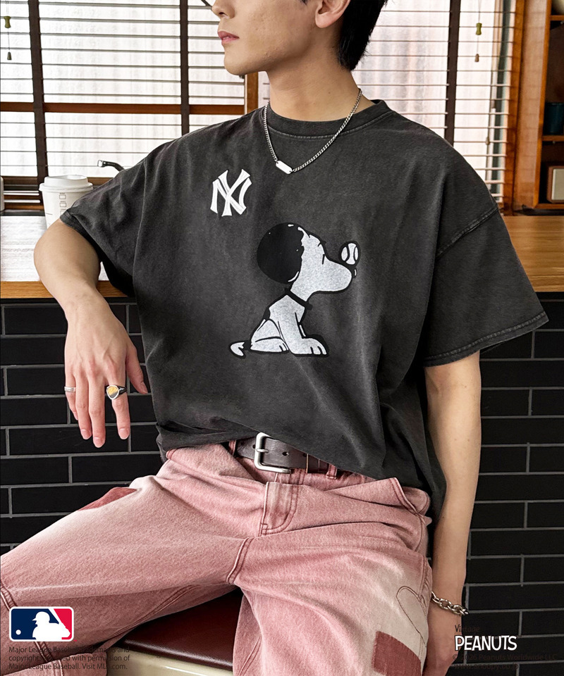 【MLB&times;PEANUTS】 50's RETRO BIG TEE 詳細画像 ブラック 13