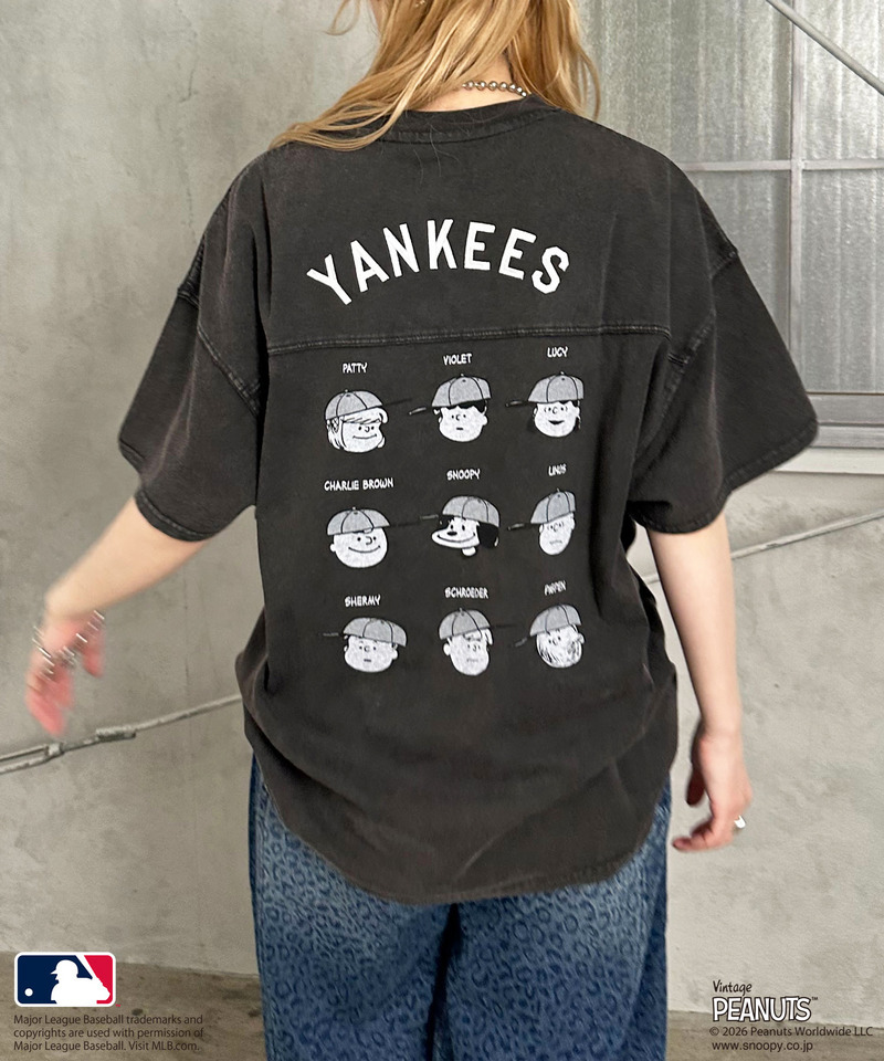 【MLB&times;PEANUTS】 50's RETRO BIG TEE 詳細画像 ブラック 15