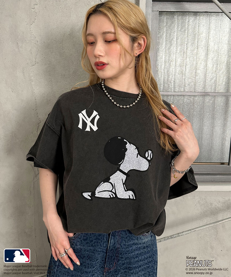 【MLB&times;PEANUTS】 50's RETRO BIG TEE 詳細画像 ブラック 4