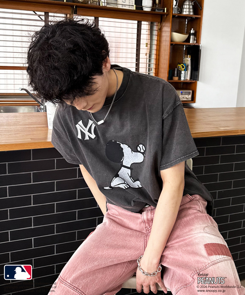 【MLB&times;PEANUTS】 50's RETRO BIG TEE 詳細画像 ブラック 6