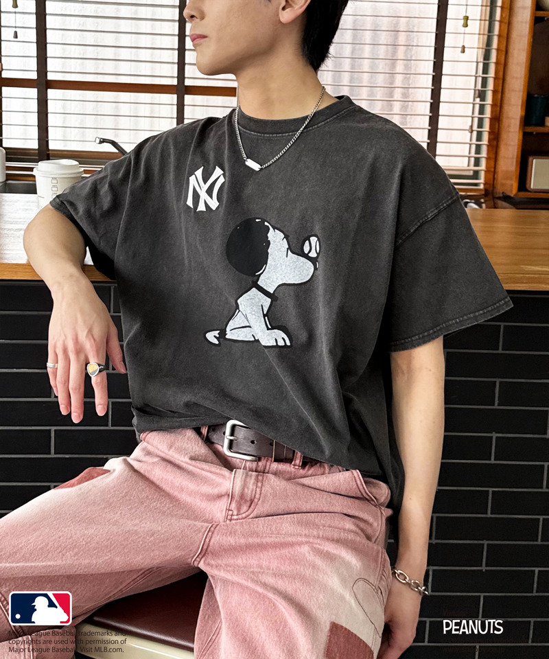 【MLB&times;PEANUTS】 50's RETRO BIG TEE 詳細画像 ブラック 8