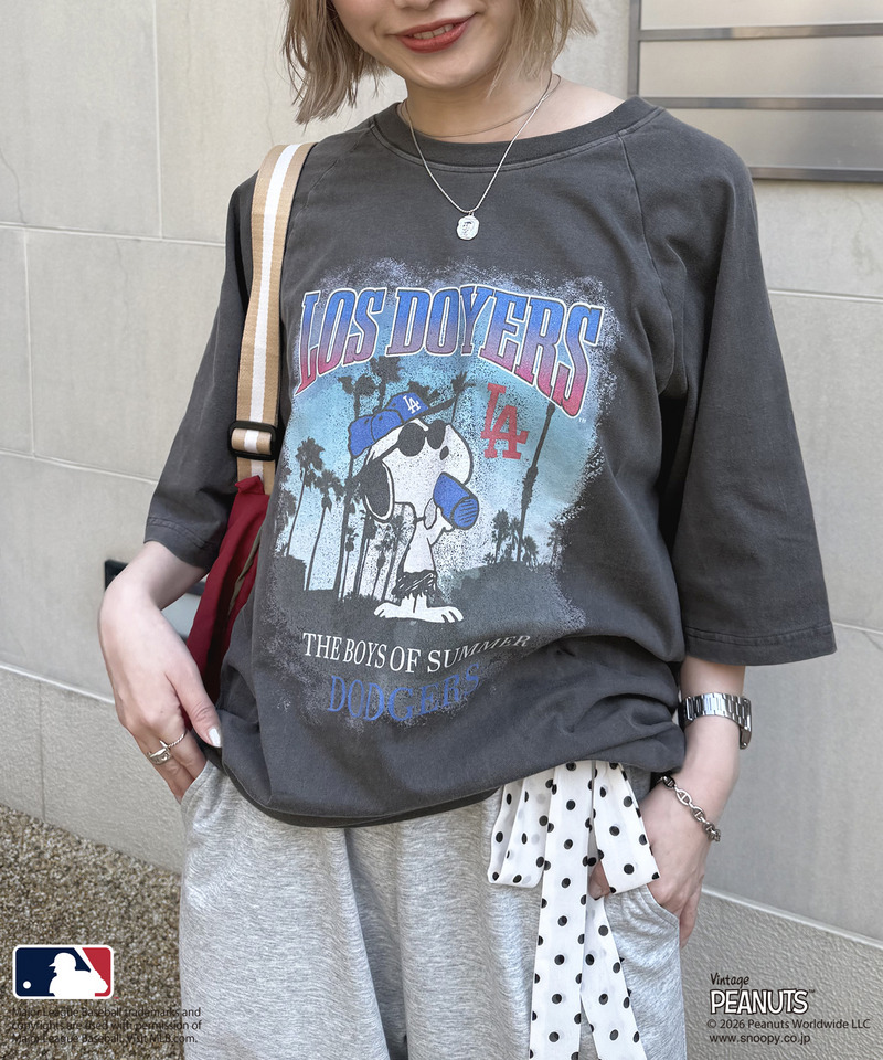 MLB&times;PEANUTS 加工ラグランTEE 詳細画像 ブラック系 8
