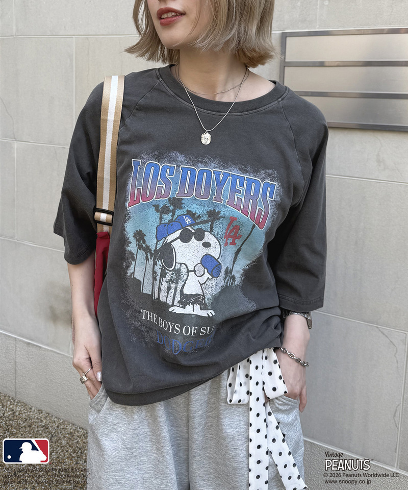 MLB&times;PEANUTS 加工ラグランTEE 詳細画像 ブラック系 9