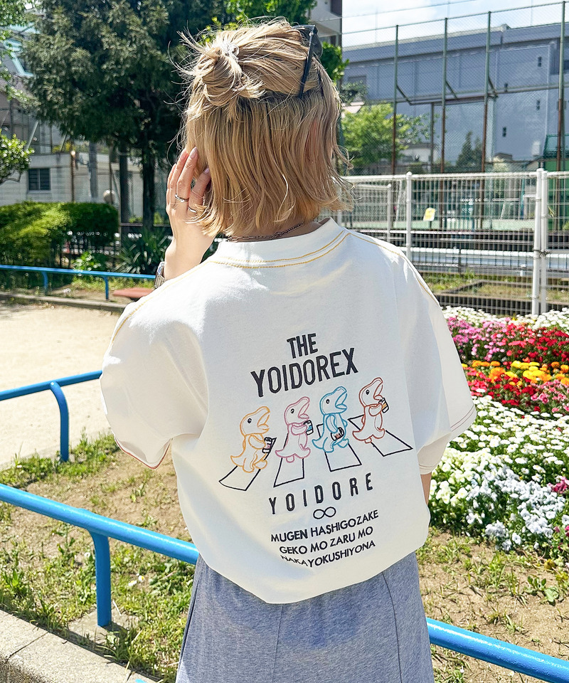 【YOIDORE】&times;【m:rex】 YOIDOREX BACK刺しゅうTEE 詳細画像 オフホワイト 5