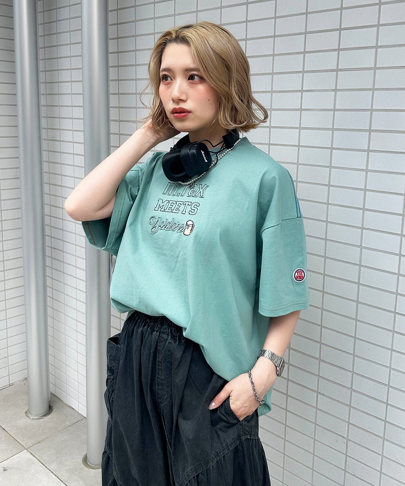 【YOIDORE】&times;【m:rex】 YOIDOREX BACK刺しゅうTEE 詳細画像 ブルー 3