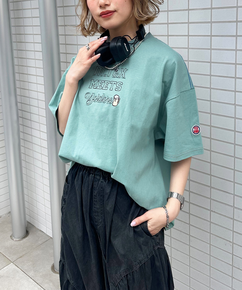 【YOIDORE】&times;【m:rex】 YOIDOREX BACK刺しゅうTEE 詳細画像 ブルー 9