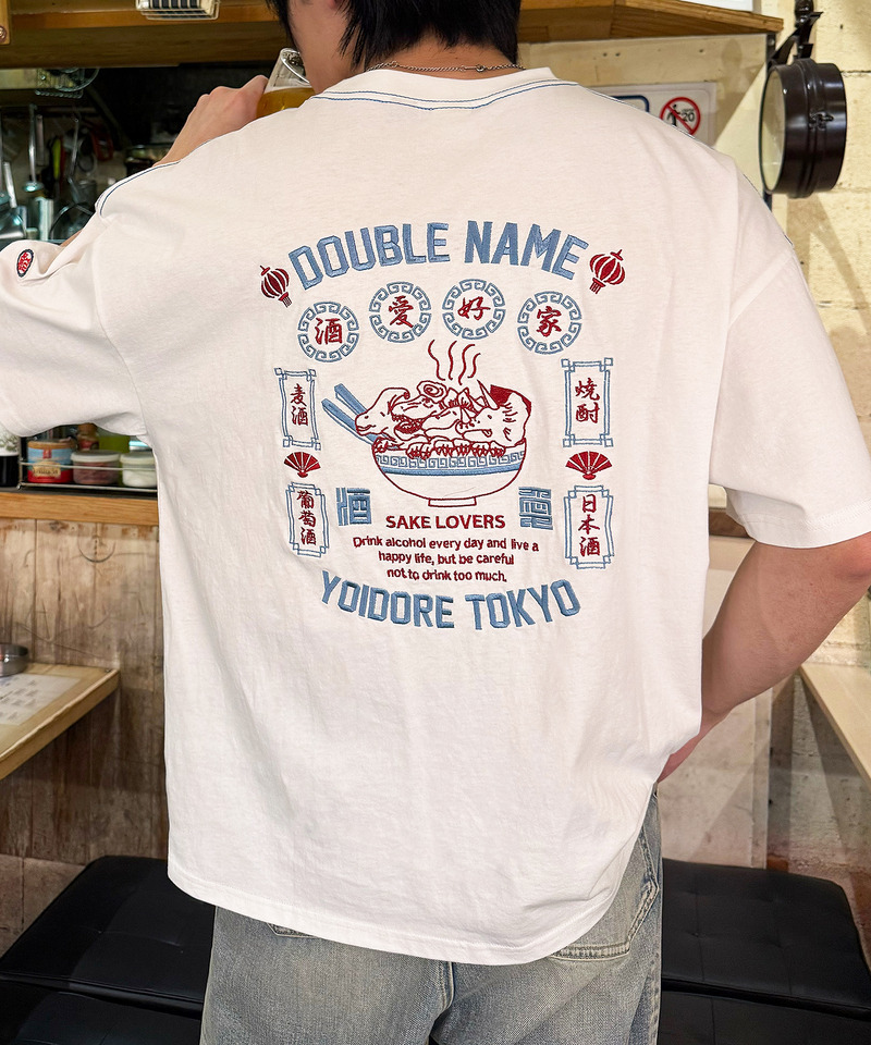 【YOIDORE】&times;DOUBLE NAMEコラボ ネオン刺繍 BIG TEE 詳細画像 オフホワイト 20