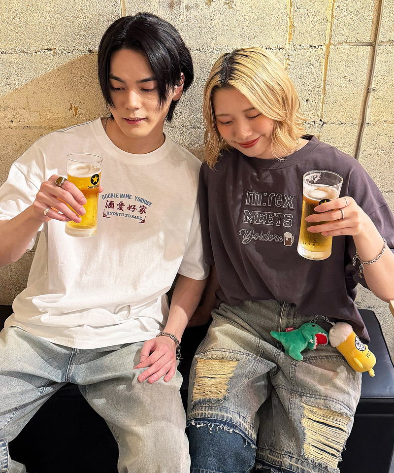 【YOIDORE】&times;DOUBLE NAMEコラボ ネオン刺繍 BIG TEE 詳細画像 オフホワイト 24