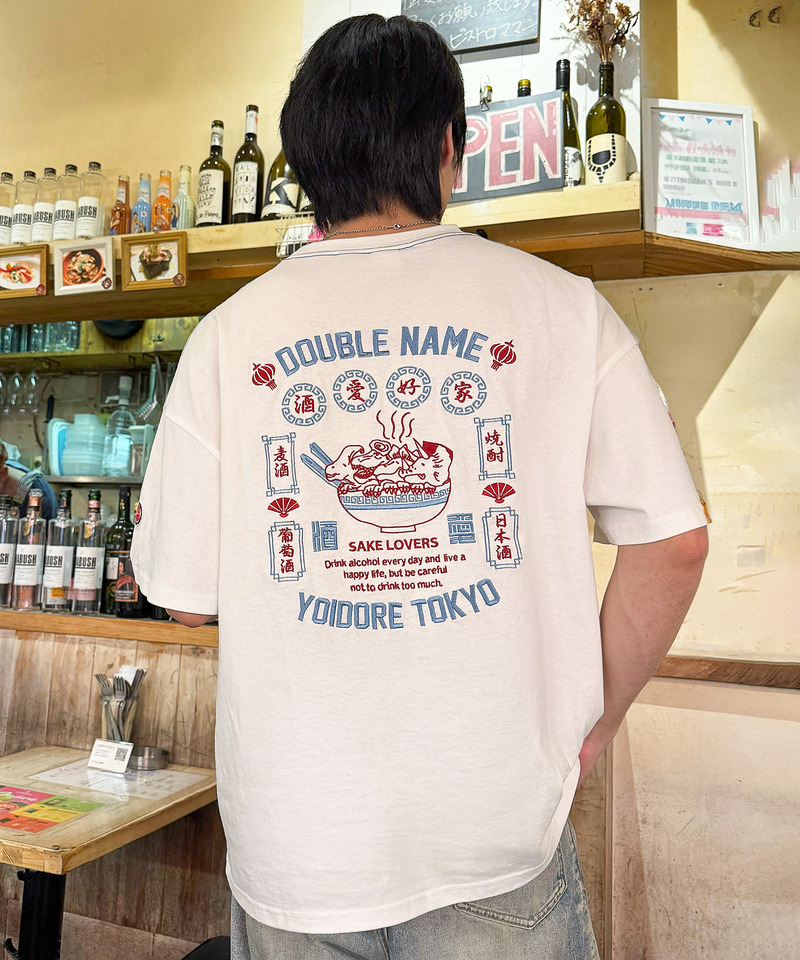 【YOIDORE】&times;DOUBLE NAMEコラボ ネオン刺繍 BIG TEE 詳細画像 オフホワイト 25