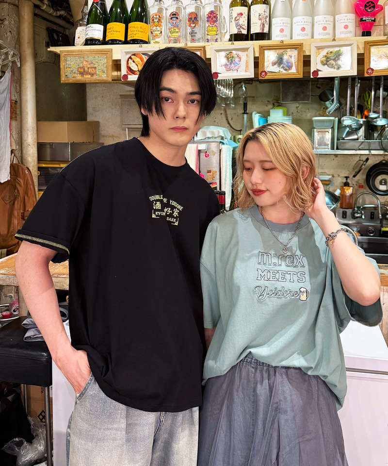 【YOIDORE】&times;DOUBLE NAMEコラボ ネオン刺繍 BIG TEE 詳細画像 ブラック 14