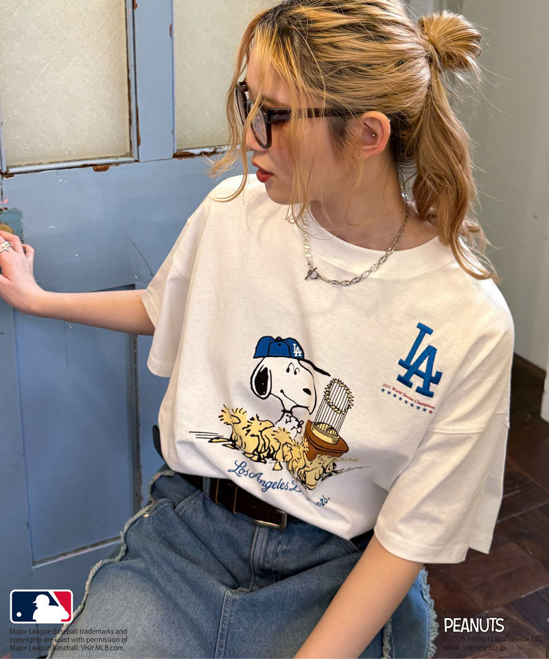 MLB&times;PEANUTS CEREMONY BIG TEE 詳細画像 オフホワイト 1