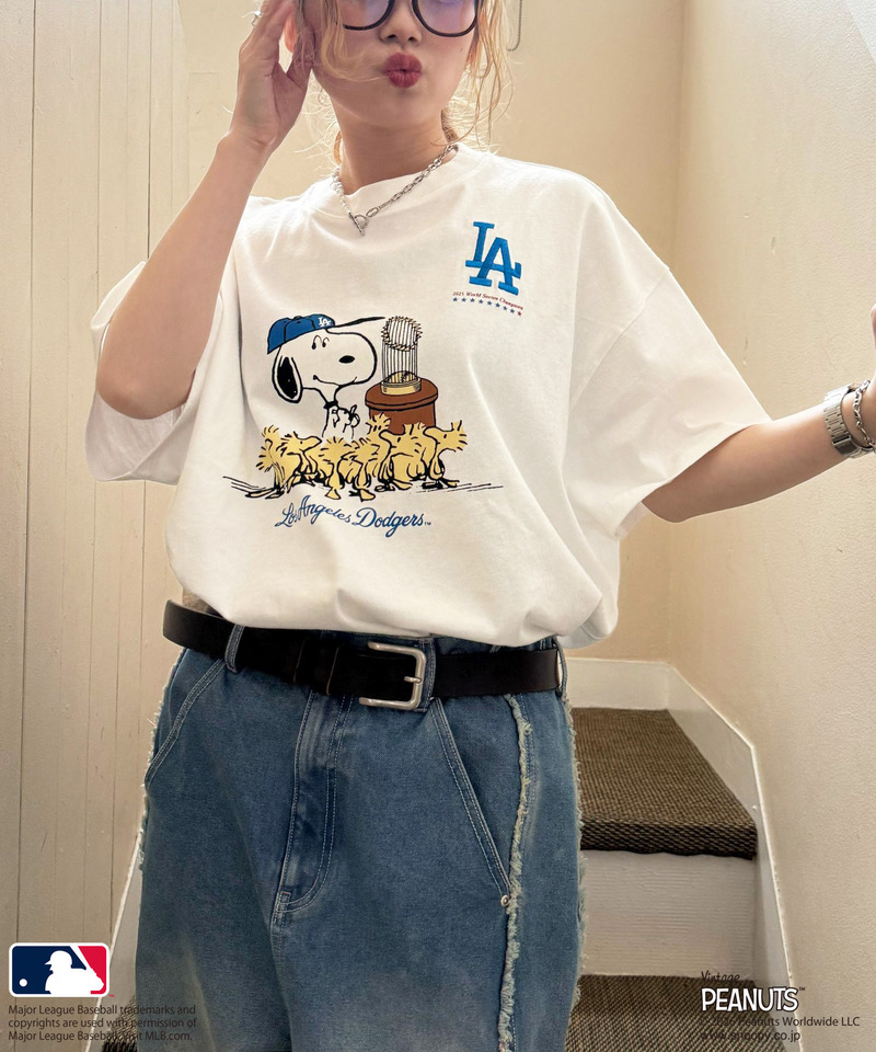 MLB&times;PEANUTS CEREMONY BIG TEE 詳細画像 オフホワイト 2