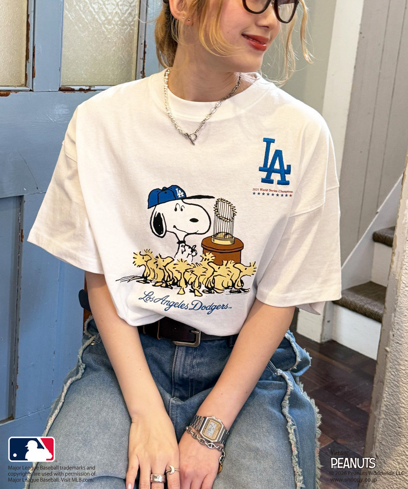 MLB&times;PEANUTS CEREMONY BIG TEE 詳細画像 オフホワイト 3