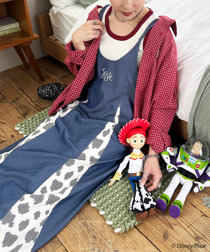 【TOY STORY】ワンポイント刺しゅう切替キャミワンピース 詳細画像 インディゴ 2