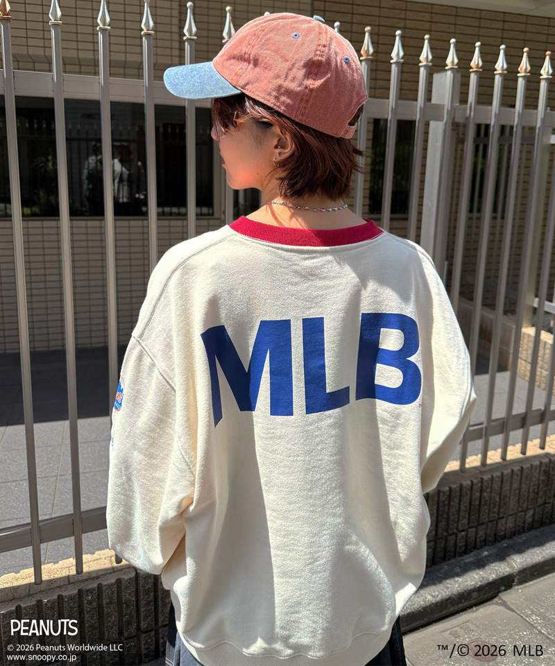 MLB&times;PEANUTS TEAM LOGO プリントスウェット 詳細画像 オフホワイト系 2