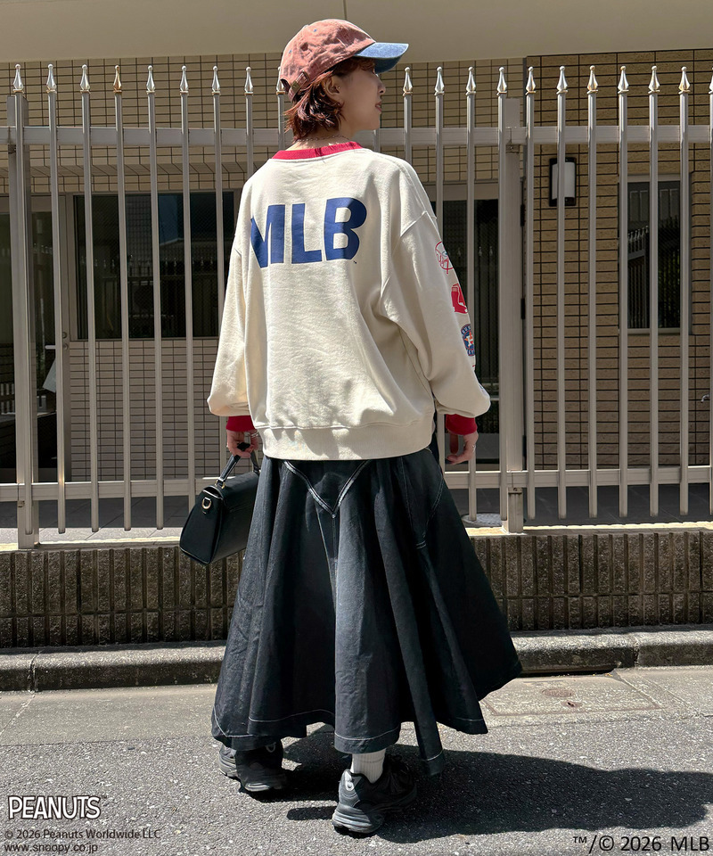 MLB&times;PEANUTS TEAM LOGO プリントスウェット 詳細画像 オフホワイト系 5
