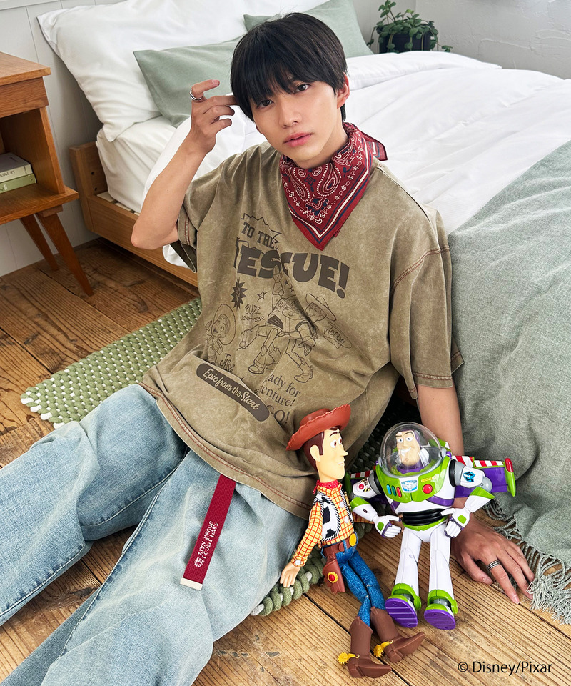 【TOY STORY】&rdquo;TO THE RESCUE!&rdquo;加工BIG TEE 詳細画像 ベージュ 1