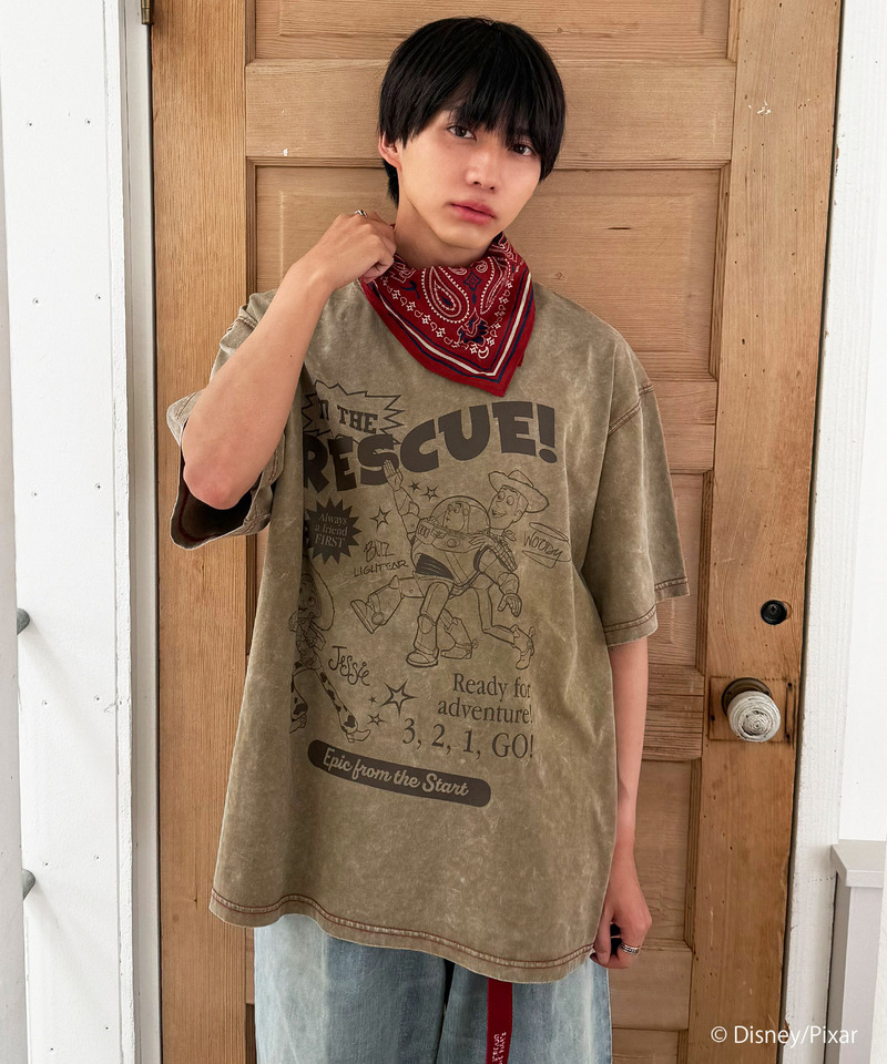【TOY STORY】&rdquo;TO THE RESCUE!&rdquo;加工BIG TEE 詳細画像 ベージュ 4