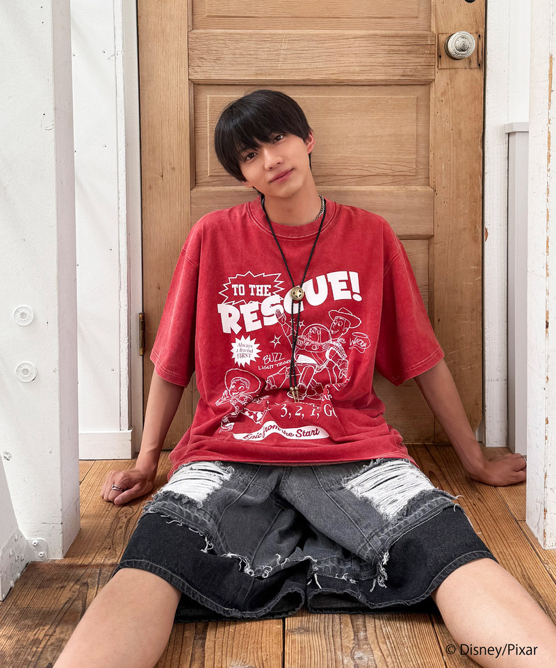 【TOY STORY】&rdquo;TO THE RESCUE!&rdquo;加工BIG TEE 詳細画像 レッド 1