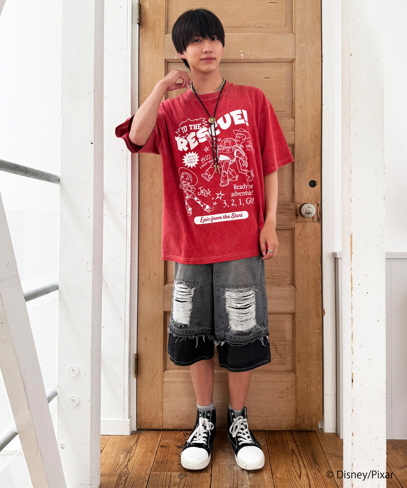 【TOY STORY】&rdquo;TO THE RESCUE!&rdquo;加工BIG TEE 詳細画像 レッド 3