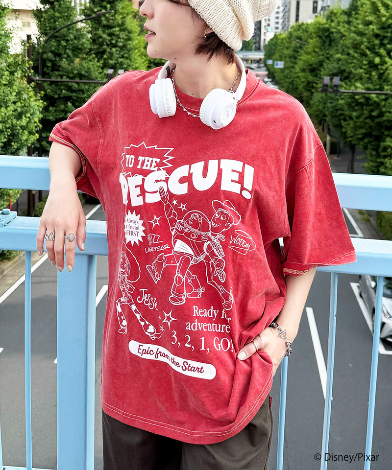 【TOY STORY】&rdquo;TO THE RESCUE!&rdquo;加工BIG TEE 詳細画像 レッド 4