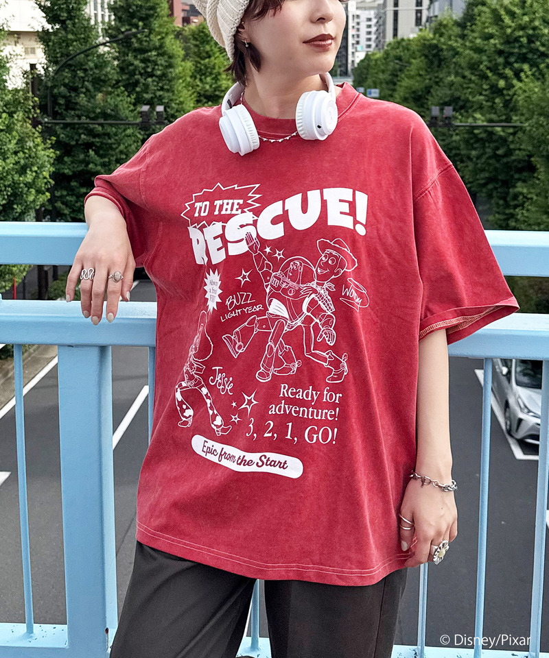 【TOY STORY】&rdquo;TO THE RESCUE!&rdquo;加工BIG TEE 詳細画像 レッド 5