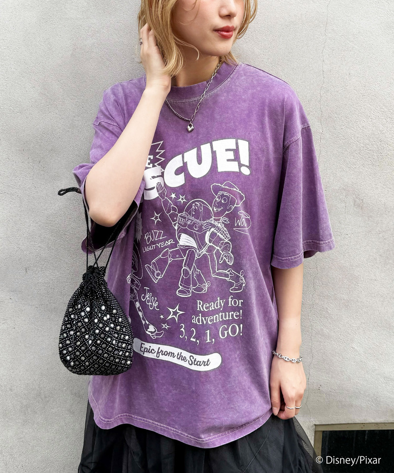 【TOY STORY】&rdquo;TO THE RESCUE!&rdquo;加工BIG TEE 詳細画像 パープル 11