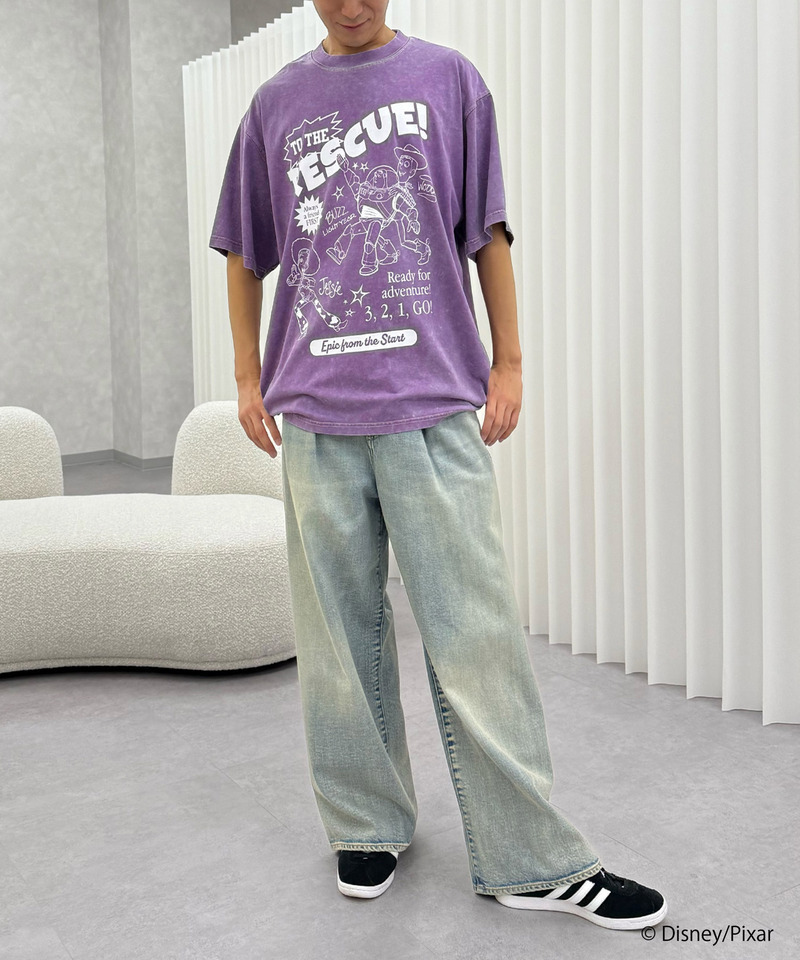 【TOY STORY】&rdquo;TO THE RESCUE!&rdquo;加工BIG TEE 詳細画像 パープル 12