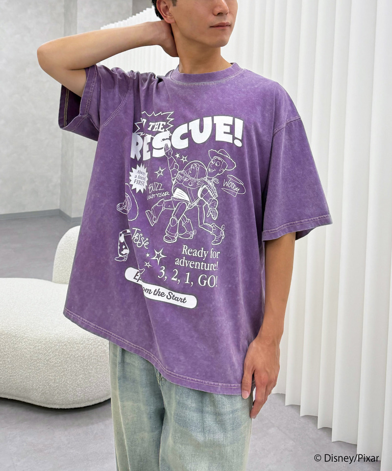 【TOY STORY】&rdquo;TO THE RESCUE!&rdquo;加工BIG TEE 詳細画像 パープル 14