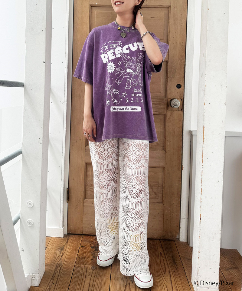 【TOY STORY】&rdquo;TO THE RESCUE!&rdquo;加工BIG TEE 詳細画像 パープル 2