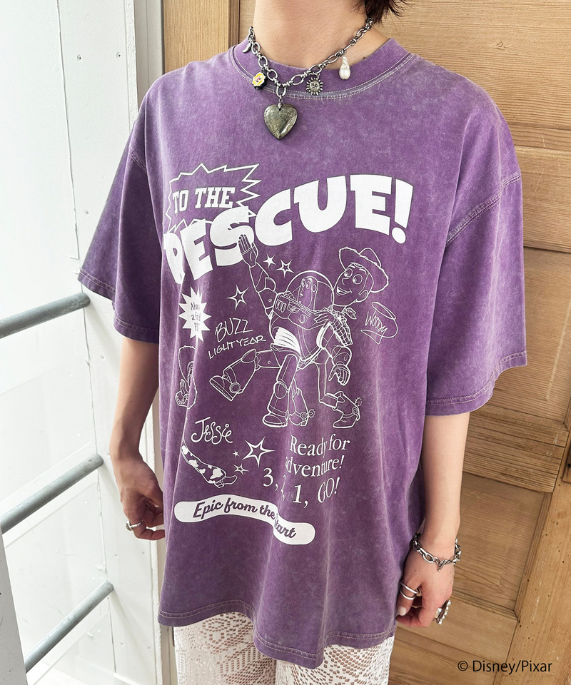 【TOY STORY】&rdquo;TO THE RESCUE!&rdquo;加工BIG TEE 詳細画像 パープル 3