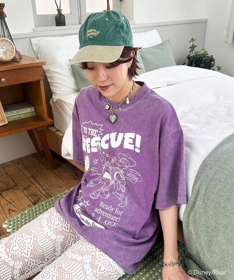 【TOY STORY】&rdquo;TO THE RESCUE!&rdquo;加工BIG TEE 詳細画像 パープル 7