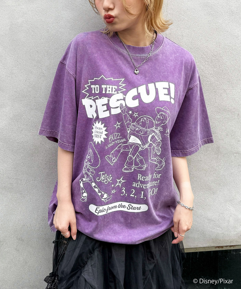 【TOY STORY】&rdquo;TO THE RESCUE!&rdquo;加工BIG TEE 詳細画像 パープル 9