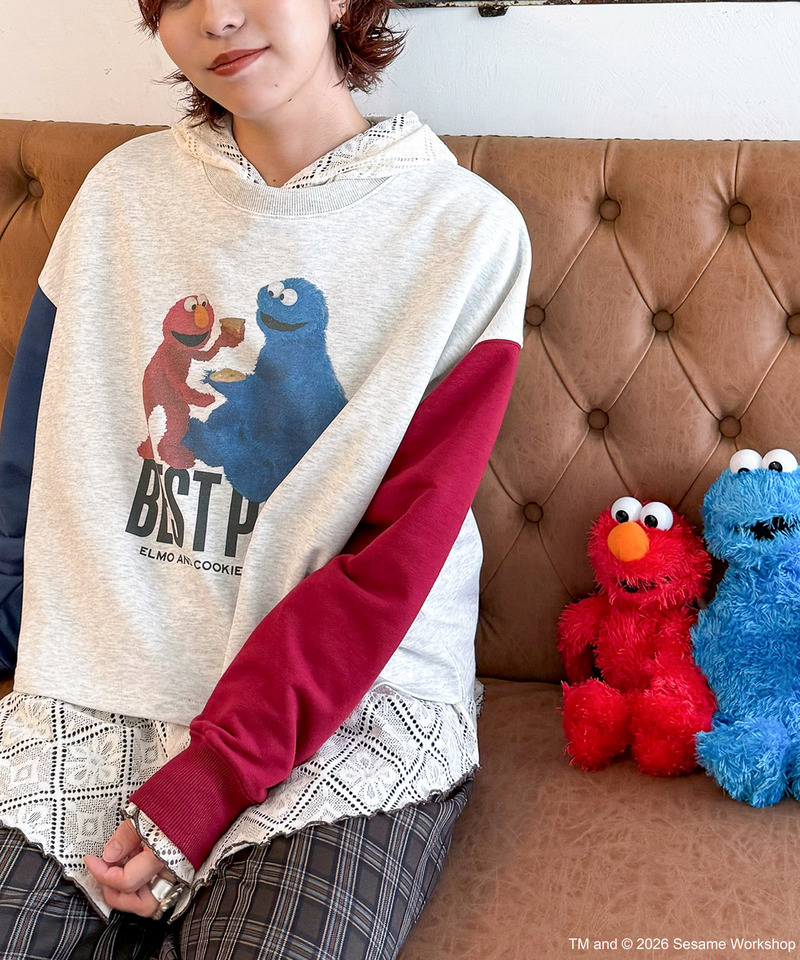 【SESAME STREET】袖配色プルオーバー 詳細画像 柄A 3